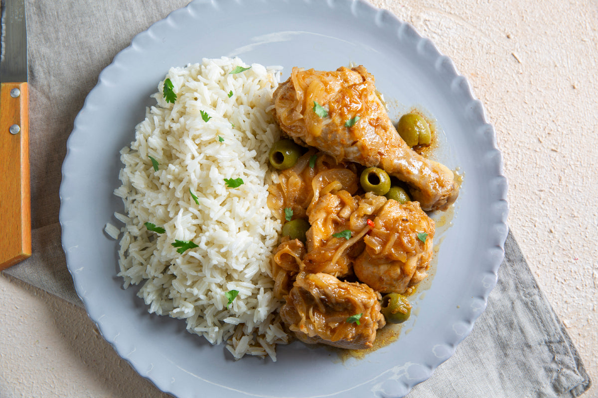 POULET YASSA + RIZ BLANC